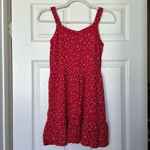 Abercrombie kids dress red floral Sz 11-12
